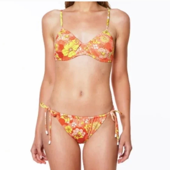 P1. NWT NWT Sanctuary Tunnel Side Hipster Bikini Bottom Mango XS - Picture 3 of 8